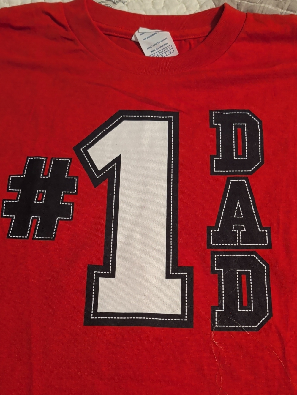 #1 Dad Red Mens T‑Shirt